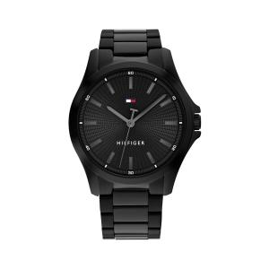 Tommy Hilfiger BRUCE メンズ クォーツ腕時計 1710680 ブラックダイヤル ブラックブレスレット 3気圧防水 42mm