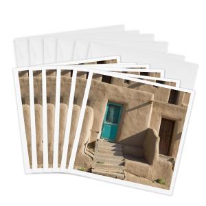 3dRose Greeting Cards - New Mexico, Taos Pueblo, North House adobe home - US32 JWI0493 - Jamie and Judy Wild - 6 Pack - New Mexico