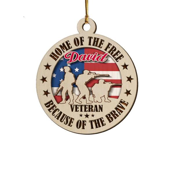 CanvasWis Personalised Veteran USA Flag Design 2-L...