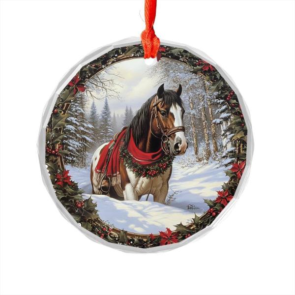 CanvasWis Clydesdale Horse Winterfest Design 1 Cry...
