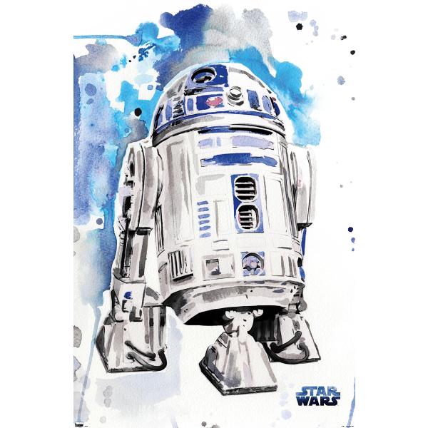 Star Wars: Original Trilogy - R2D2 Watercolor Wall...