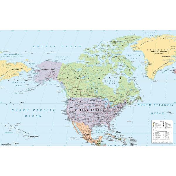 Trends International North America Map 2024 Wall P...