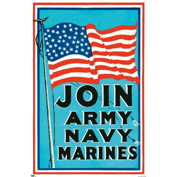 Trends International Join Army Navy Marines Wall P...
