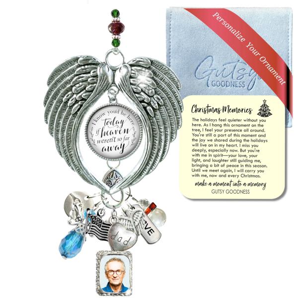 Memorial Christmas Holiday Ornament Angel Wings Pe...