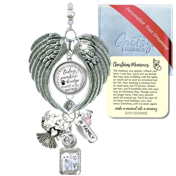 Pet Memorial Christmas Holiday Ornament Angel Wing...