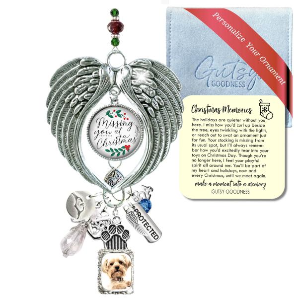Pet Memorial Christmas Holiday Ornament Angel Wing...
