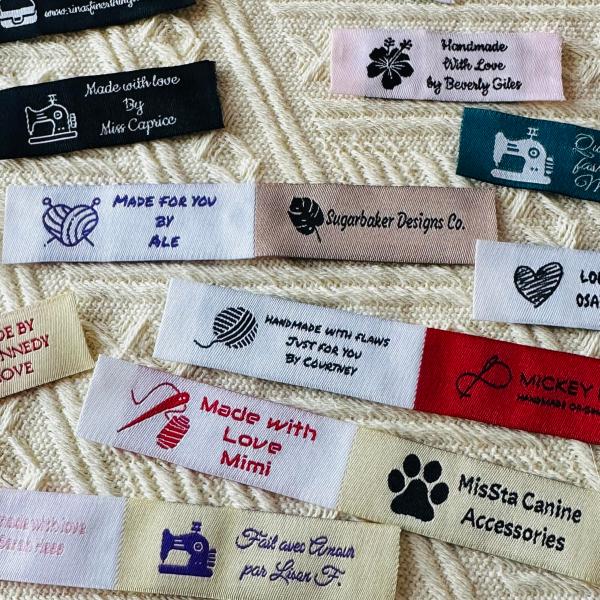 1000 Pcs Custom Woven Labels - Bulk Polyester Tags...