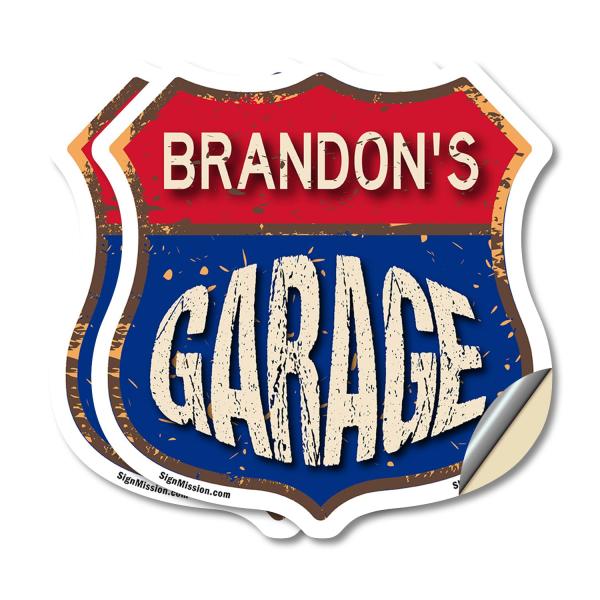 Brandon's Garage (2 Pack) 6 inch X 6 inch Shield S...
