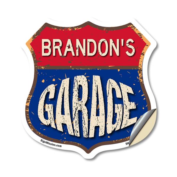 Brandon's Garage 18 inch X 18 inch Shield Shaped H...
