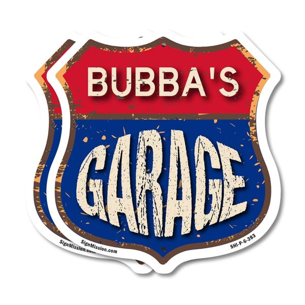 Bubba's Garage (2 Pack) 6 inch X 6 inch Shield Sha...