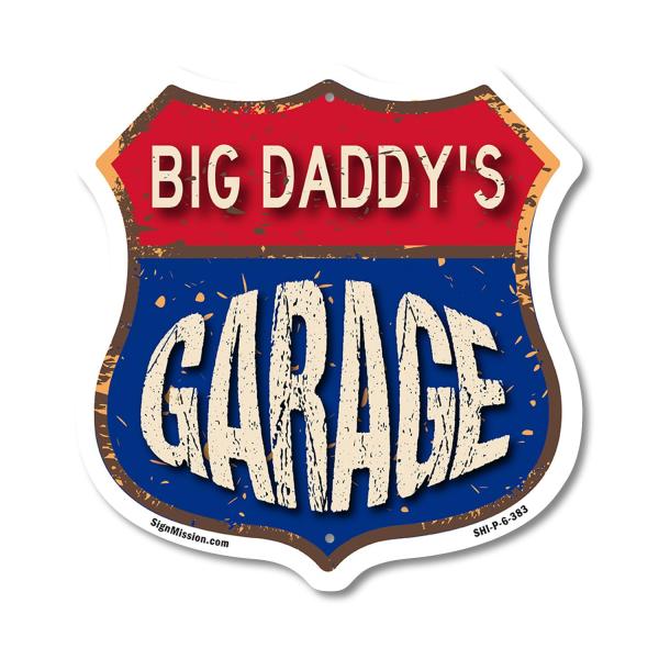 Big Daddy's Garage 6 inch X 6 inch Shield Shaped C...