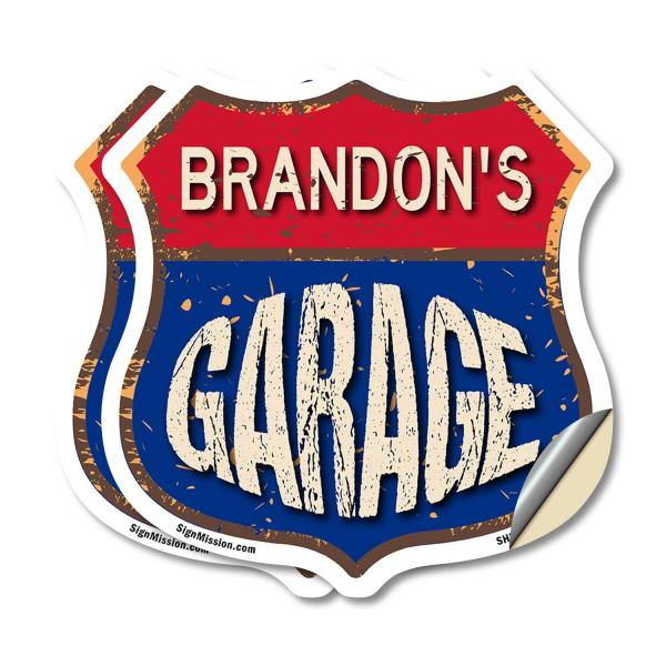 Brandon's Garage (2 Pack) 12 inch X 12 inch Shield...
