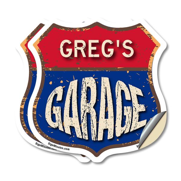 Greg's Garage (2 Pack) 6 inch X 6 inch Shield Shap...