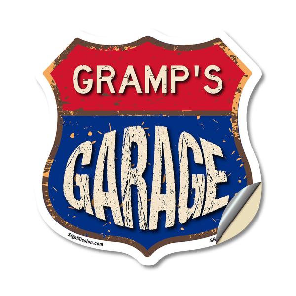 Gramp's Garage 12 inch X 12 inch Shield Shaped Hea...