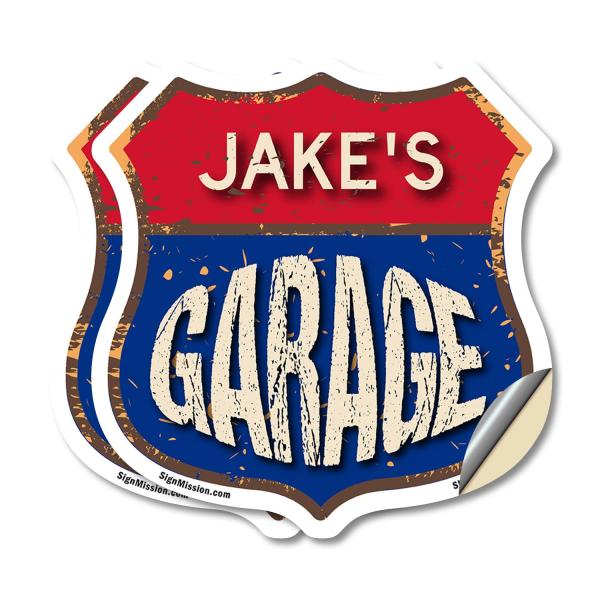 Jake's Garage (2 Pack) 6 inch X 6 inch Shield Shap...