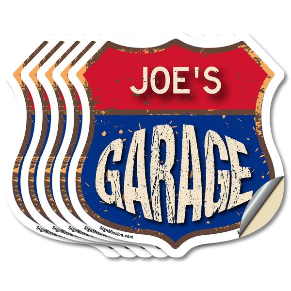 Joe's Garage (5 Pack) 4 inch X 4 inch Shield Shape...