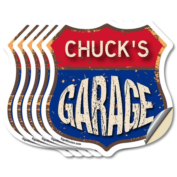 Chuck's Garage (5 Pack) 4 inch X 4 inch Shield Sha...
