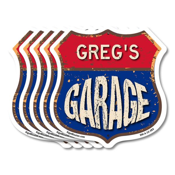 Greg's Garage (5 Pack) 12 inch X 12 inch Shield-Sh...