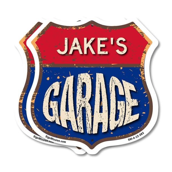 Jake's Garage (2 Pack) 12 inch X 12 inch Shield-Sh...