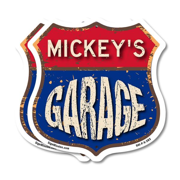Mickey's Garage (2 Pack) 6 inch X 6 inch Shield Sh...