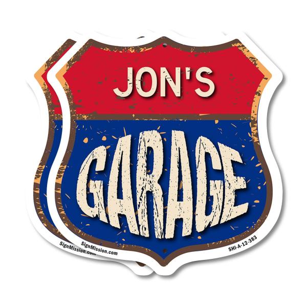 Jon's Garage (2 Pack) 12 inch X 12 inch Shield-Sha...