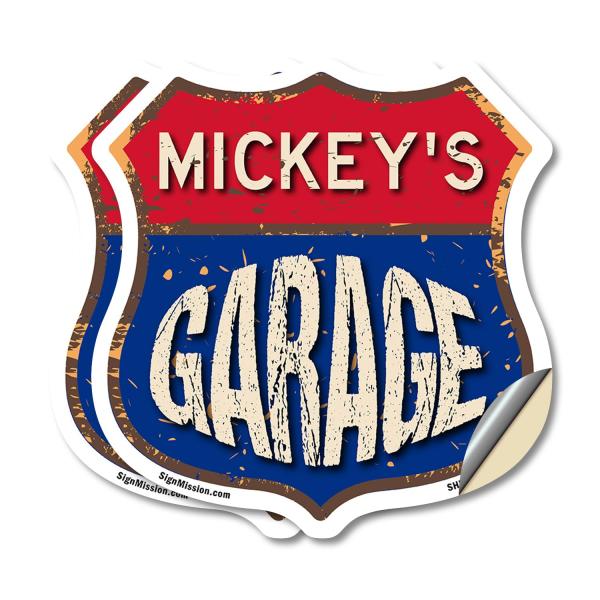 Mickey's Garage (2 Pack) 12 inch X 12 inch Shield ...