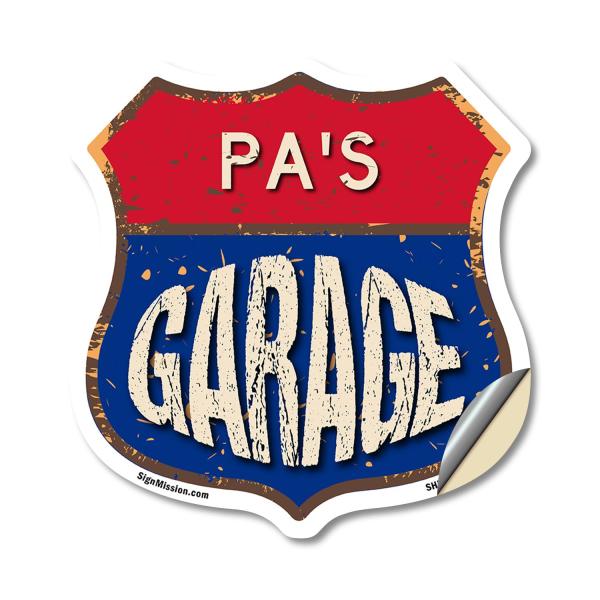 Pa's Garage 18 inch X 18 inch Shield Shaped Heavy ...