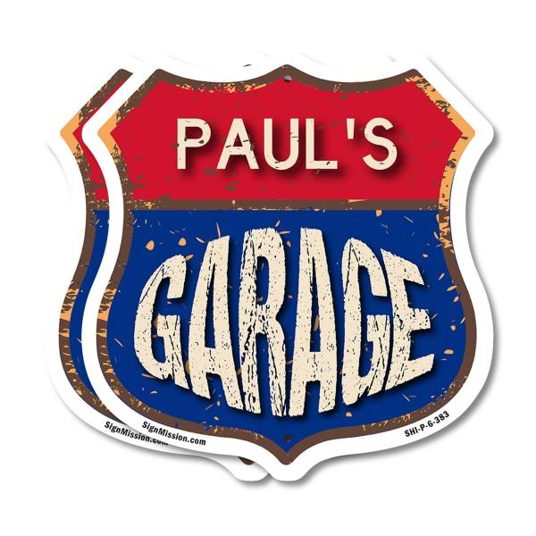 Paul's Garage (2 Pack) 6 inch X 6 inch Shield Shap...