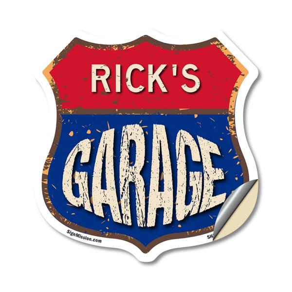 Rick's Garage 18 inch X 18 inch Shield Shaped Heav...