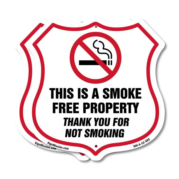 No Smoking Shield Sign This Is A Smoke Free Proper...