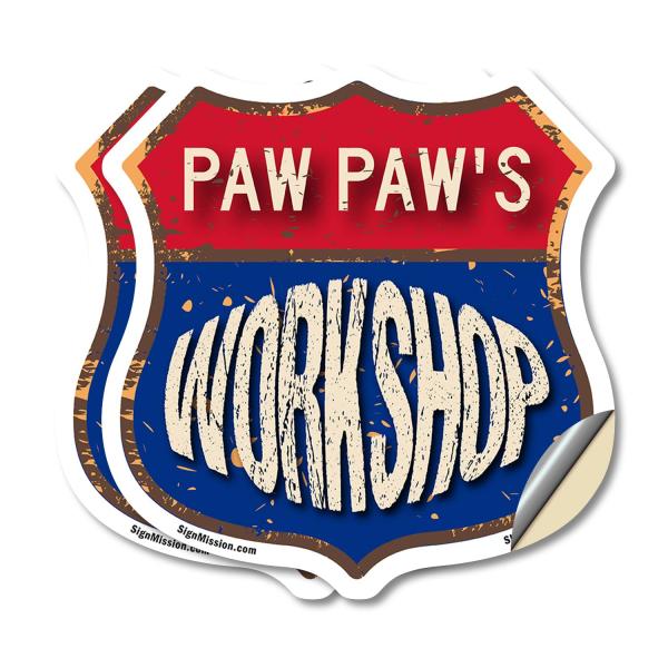 Paw Paw's Workshop (2 Pack) 4 inch X 4 inch Shield...