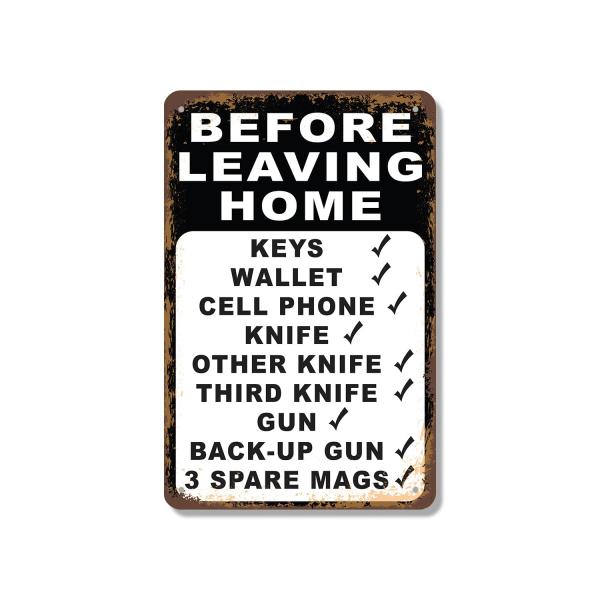 Before Leaving Home Checklist Knife Gun Mags 10 In...