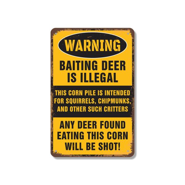 Warning Baiting Deer Is Illegal Eating Corn Will B...