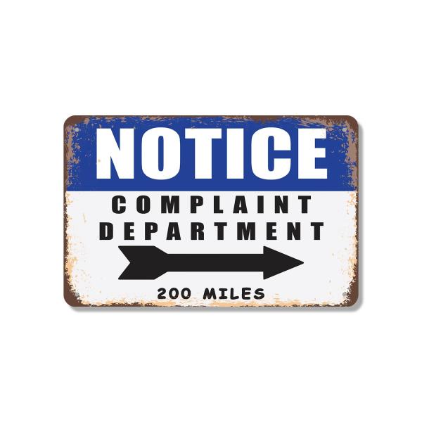Complaint Department 200 Miles 18 Inch x 24 Inch M...