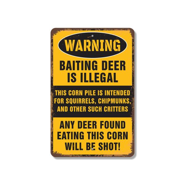 Warning Baiting Deer Is Illegal Eating Corn Will B...