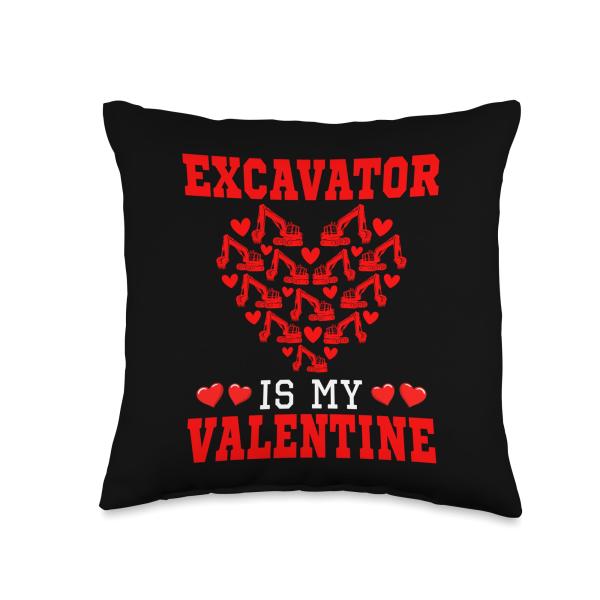 Excavator Is My Valentine Driver Team Cute Hearts ...