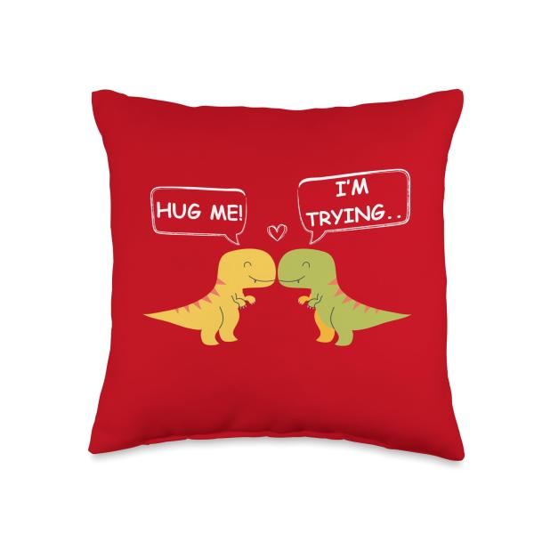 T-Rex Dinosaur Couple Hug Me Funny Valentines Day ...