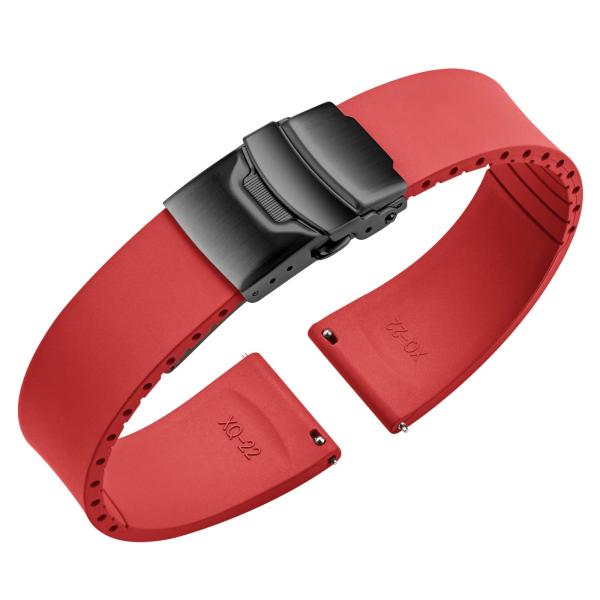 ULLCHRO Fluororubber Watch Strap - Fast Release Cu...