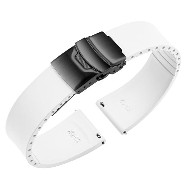 ULLCHRO Fluororubber Watch Strap - Fast Release Cu...
