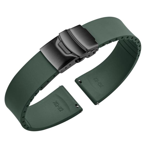 ULLCHRO Fluororubber Watch Strap - Fast Release Cu...