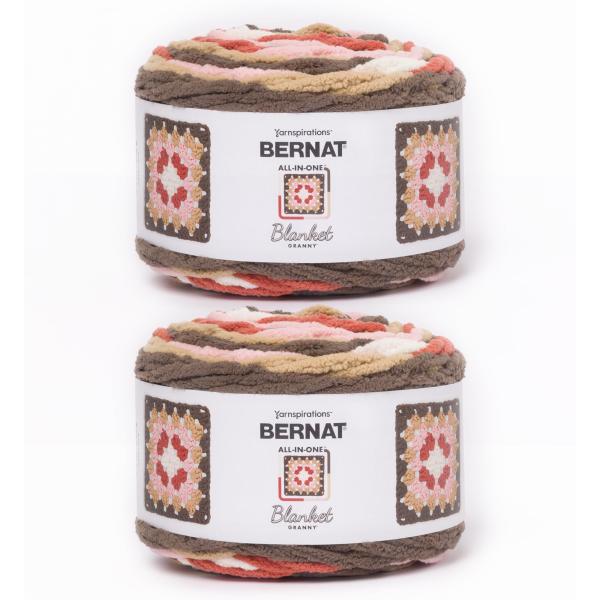 Bernat Blanket グラニースクエア チョコベリー スーパーバルキー6号 ポリエステル10...