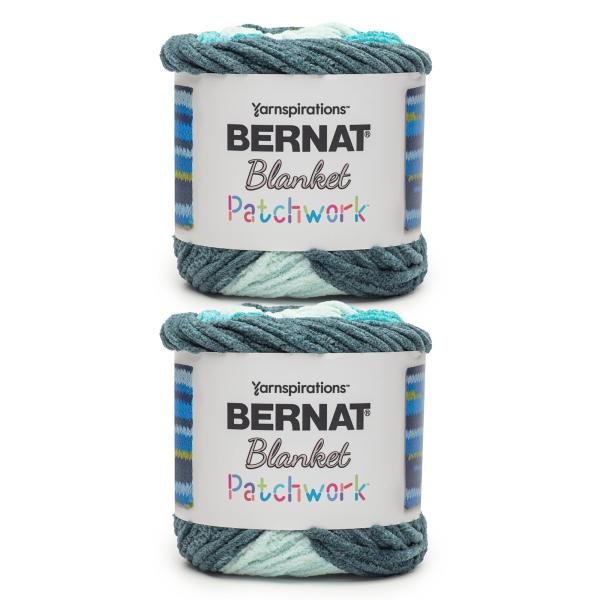 Bernat ブランケット パッチワーク ティール ドリーム糸 - 2パック 300g / 10.5...