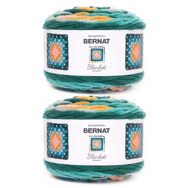 Bernat ブランケット グラニー スクエア シーサイド シャイン ヤーン - 240g / 8....