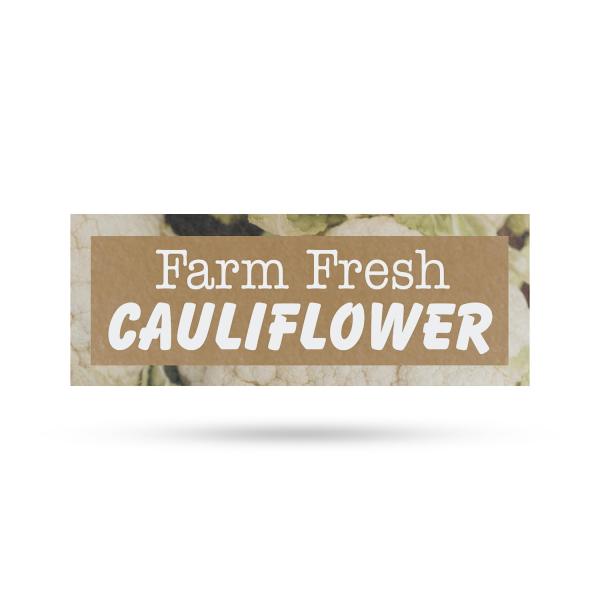 Farm Fresh Cauliflower Vinyl Decal 24 Inch x 9 Inc...