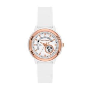 Skechers Salerno レディース アナログデジタル 37mm ホワイトシリコンウォッチ 万歩計内蔵 スポーティ クォーツ