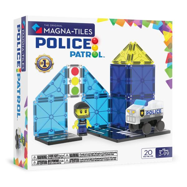 Magna-Tiles Police Patrol 20-Piece Magnetic Constr...