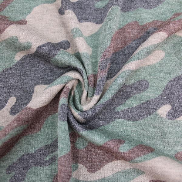 60" Wide Printed Poly Spandex French Terry Brushed...