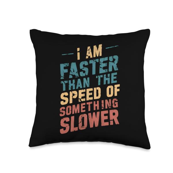 Humorous Fitness Retro Faster then the Speed Motiv...