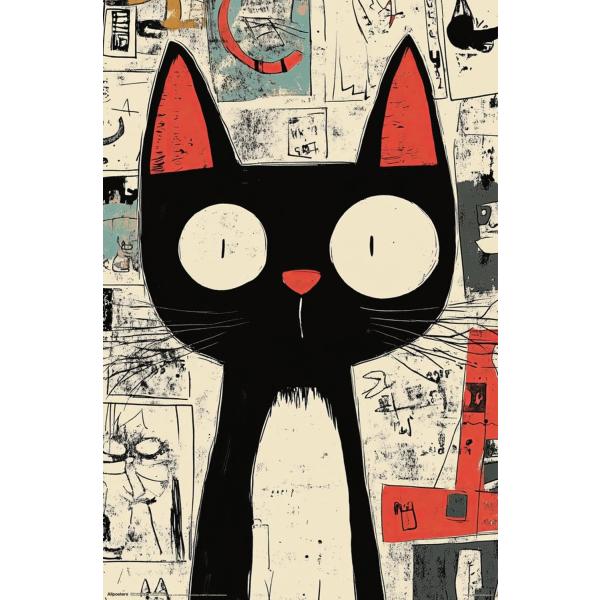 Andreas Magnusson - Surprised Cat Wall Poster, 19L...