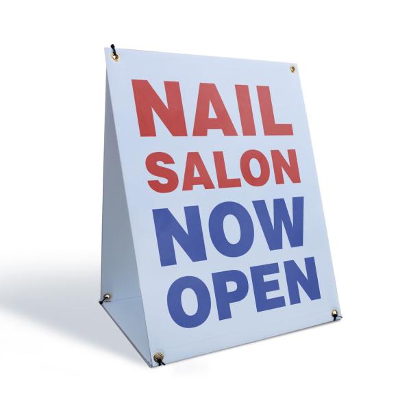 Nail Salon Now Open Sidewalk Sign 18 Inch x 24 Inc...
